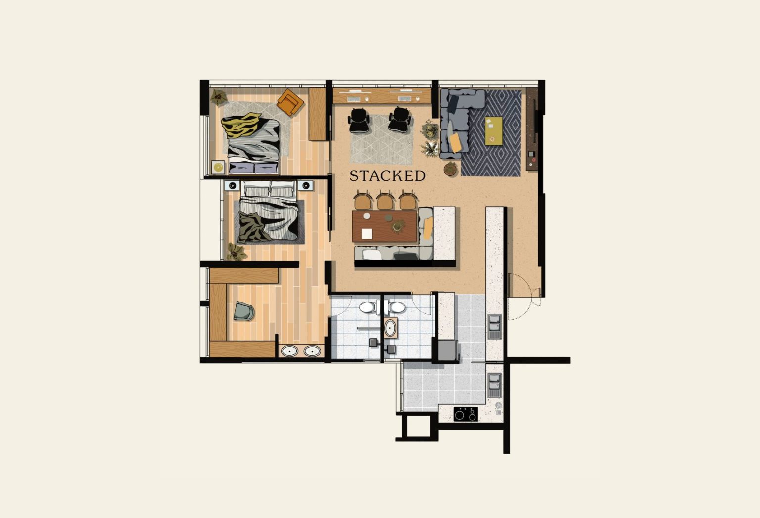 7 Unique Layout Ideas For A 5 Room Point Block HDB