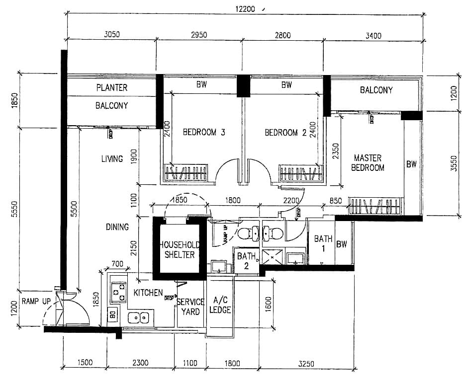 park central @ amk 4 room flat floor plan