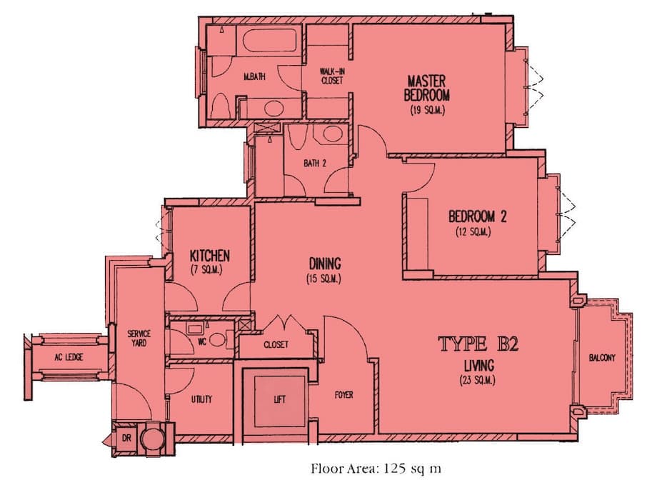 Costa Rhu 2 Bedroom Floor Plan