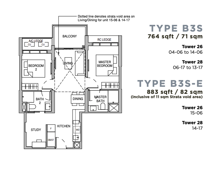 sceneca residence 2 bedroom study