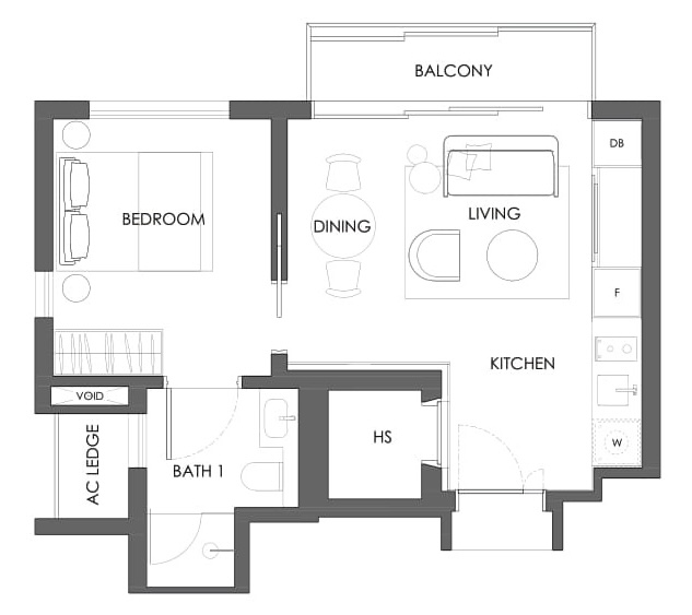 10 evelyn 1 bedroom floor plan