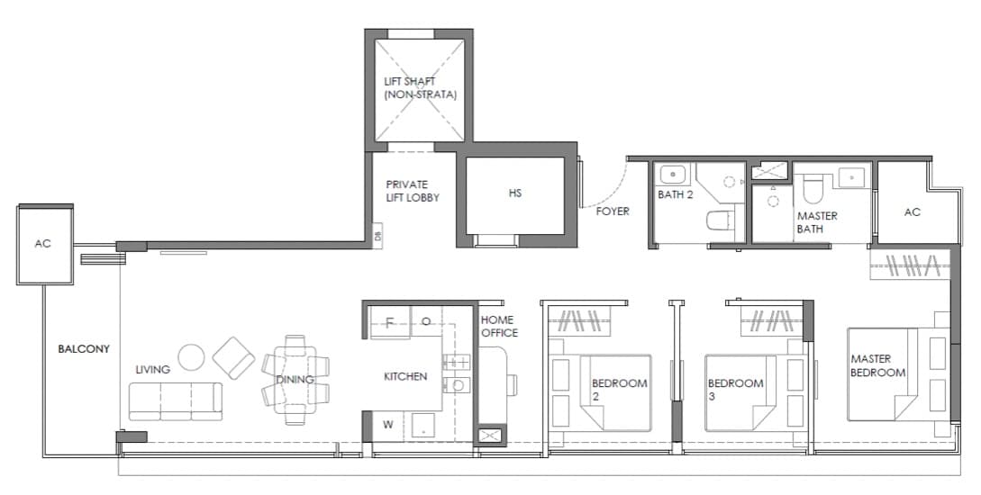 enchante 3 bedroom floor plan