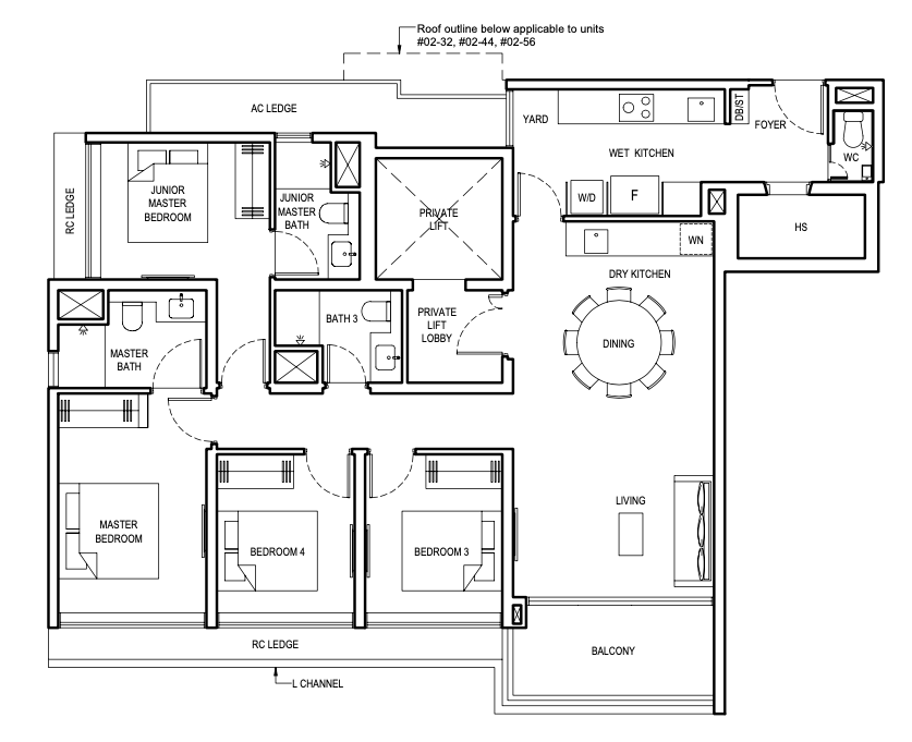 grand dunman 4 bedroom floorplan