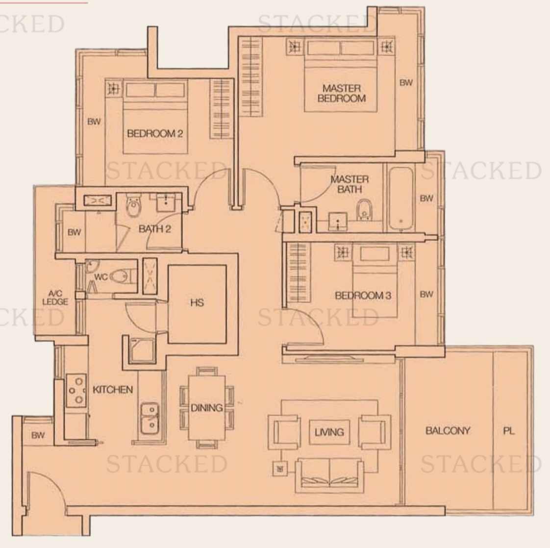 Dakota Residences 3 Bedroom