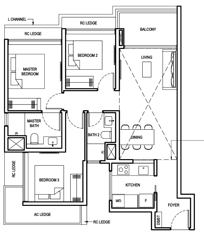 grand dunman 3 bedroom floor plan 1