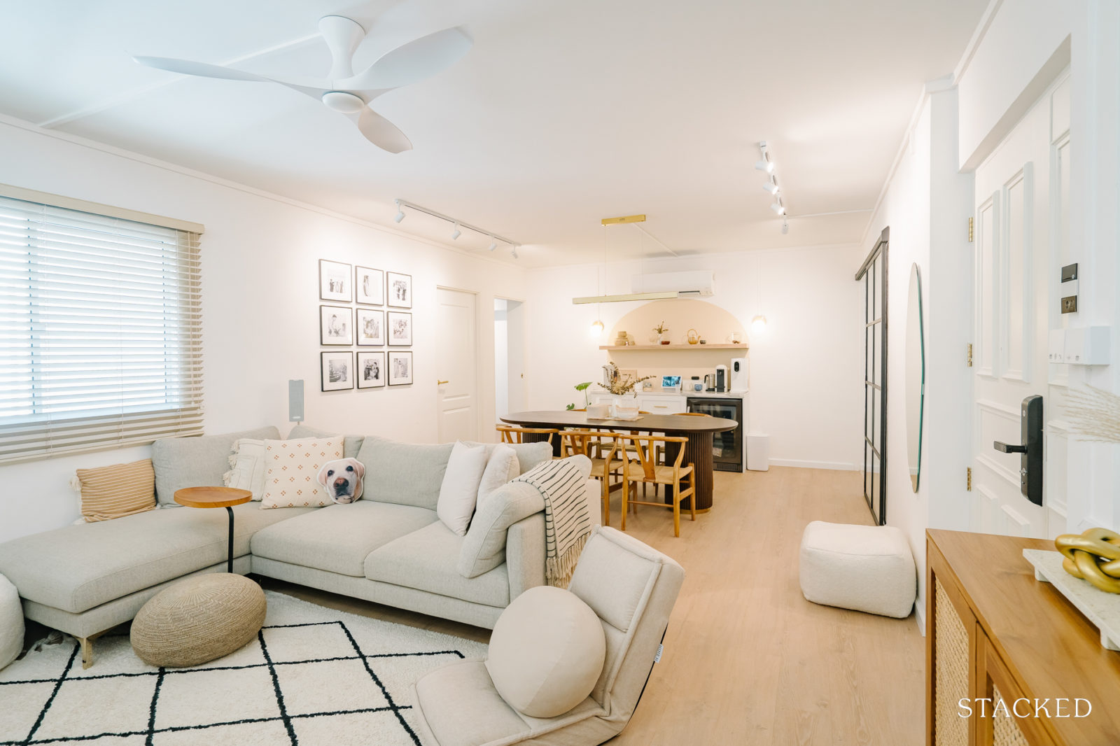 A Couple’s $60k Renovation Transformation: From A 17-Year-Old HDB To A Bohemian-Scandi Home