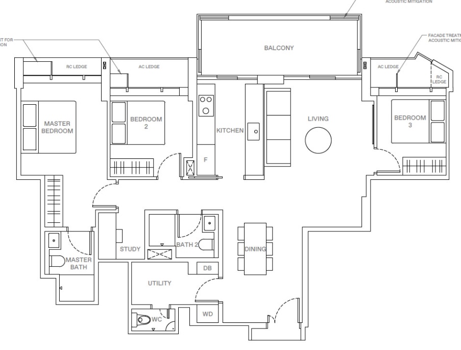 the reserve residences 3 bedroom study