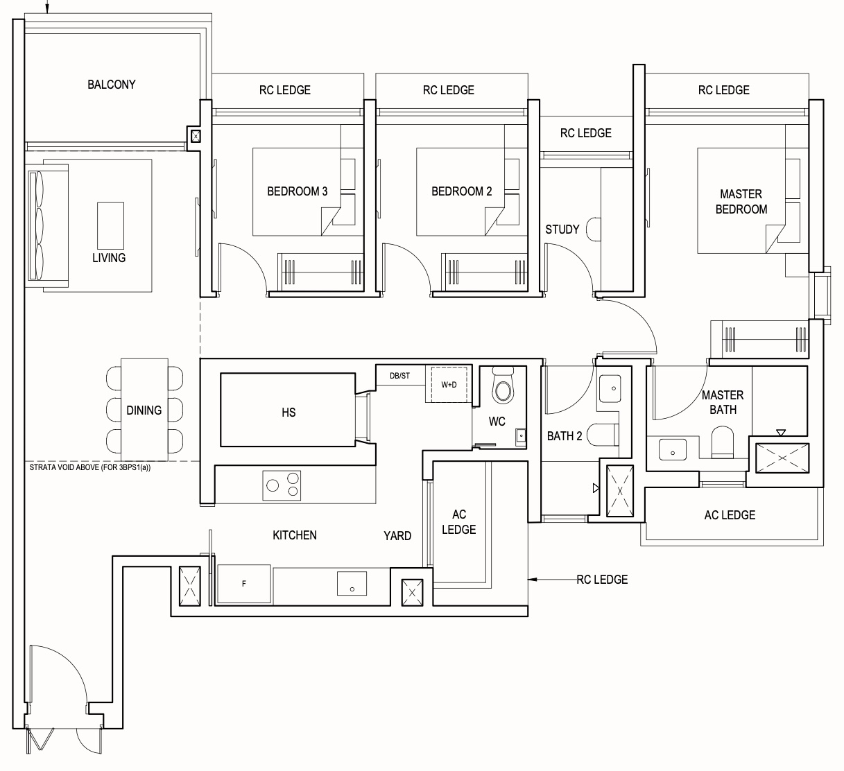 pinetree hill 3 bedroom premium study