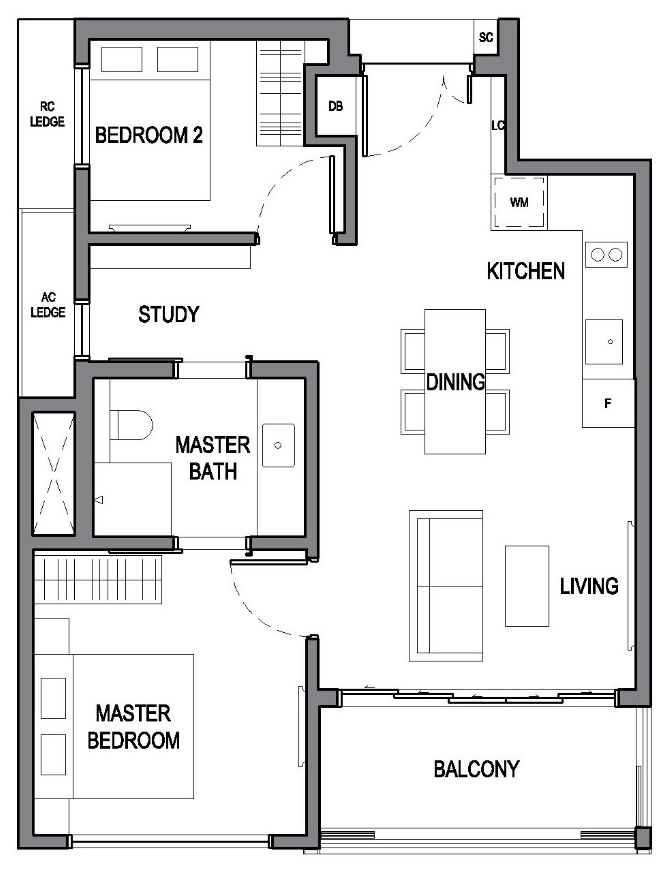 parksuites 2 bedroom study