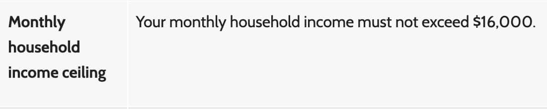 HDB EC Monthly household income ceiling