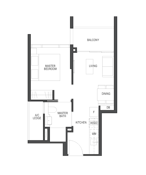 pullman residences 1 bedroom floorplan