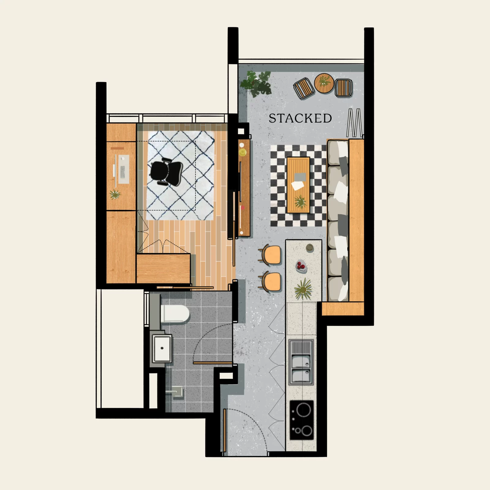 1 bedroom platform