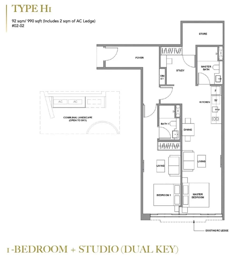 Lavender Residence 1 Bedroom Studio Dual Key