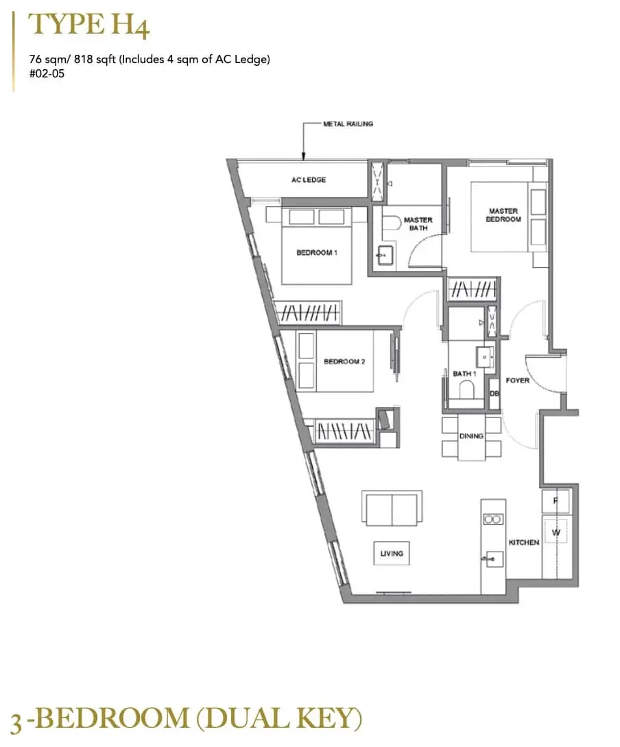 Lavender Residence 3 Bedroom Dual Key