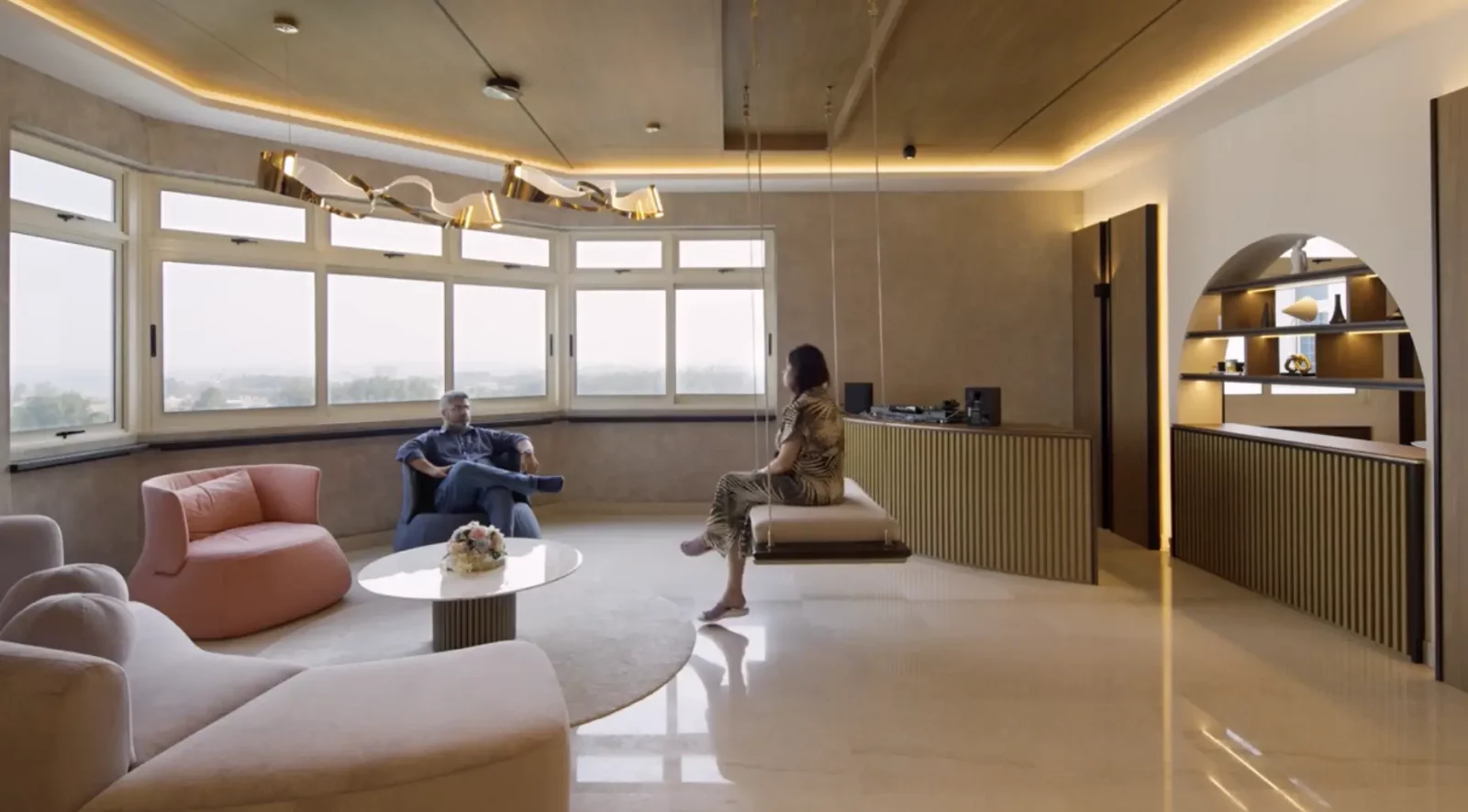 Inside A Unique 2,400 Sqft Home With A Curved View That Frames The Sea