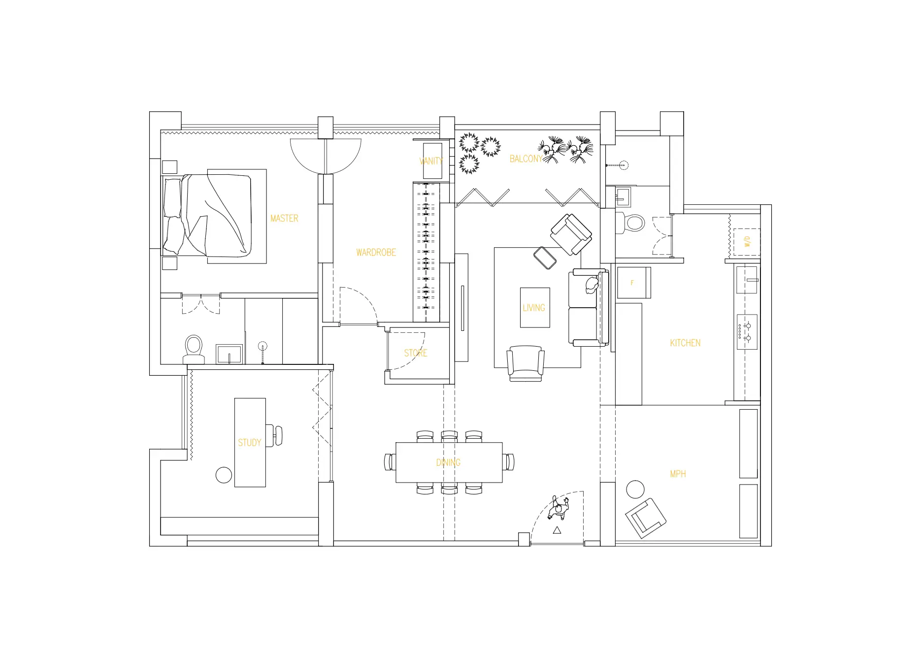 Bedok South Brutalist Mid Century Proposed Floorplan