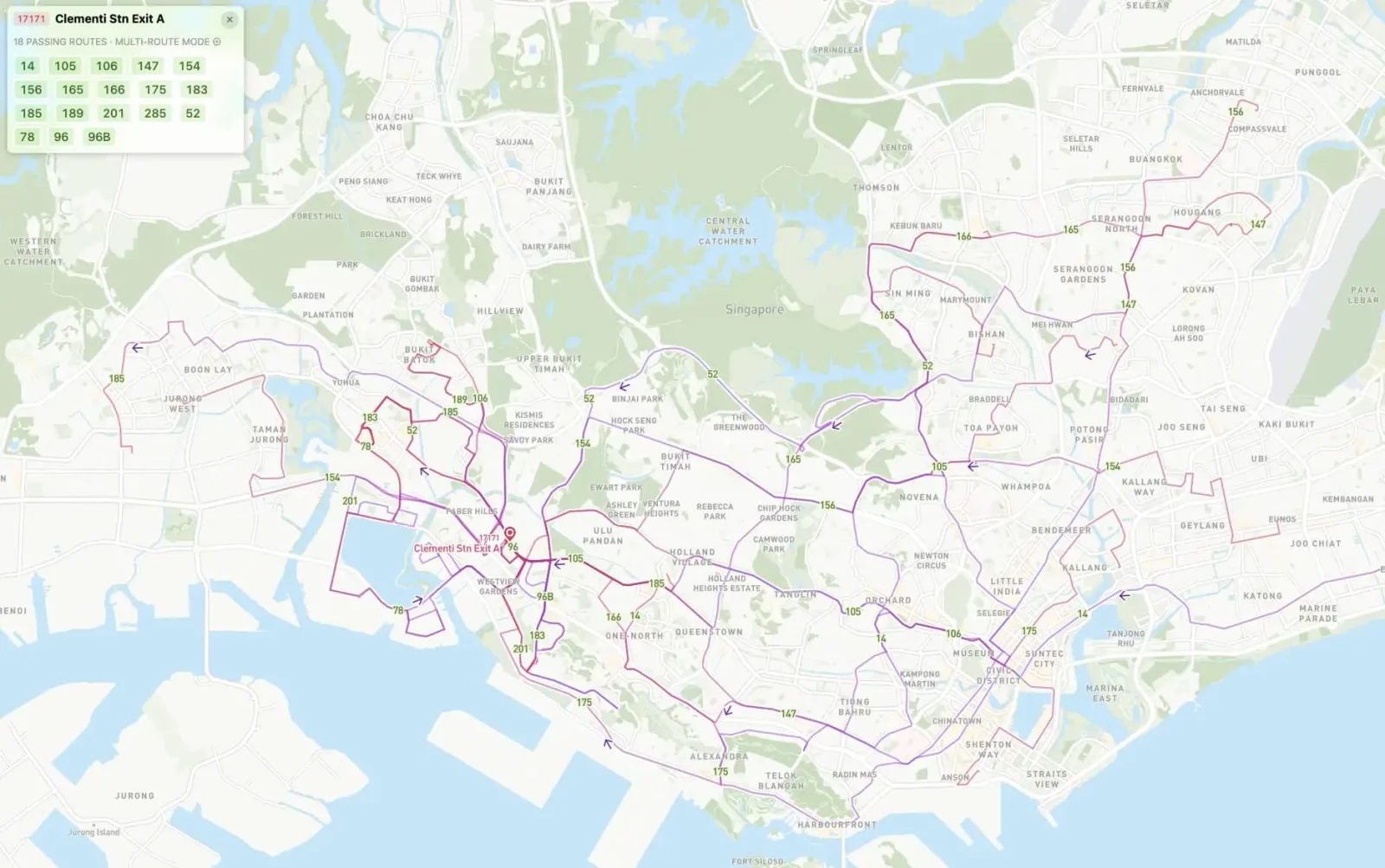 Clementi MRT Bus Routes