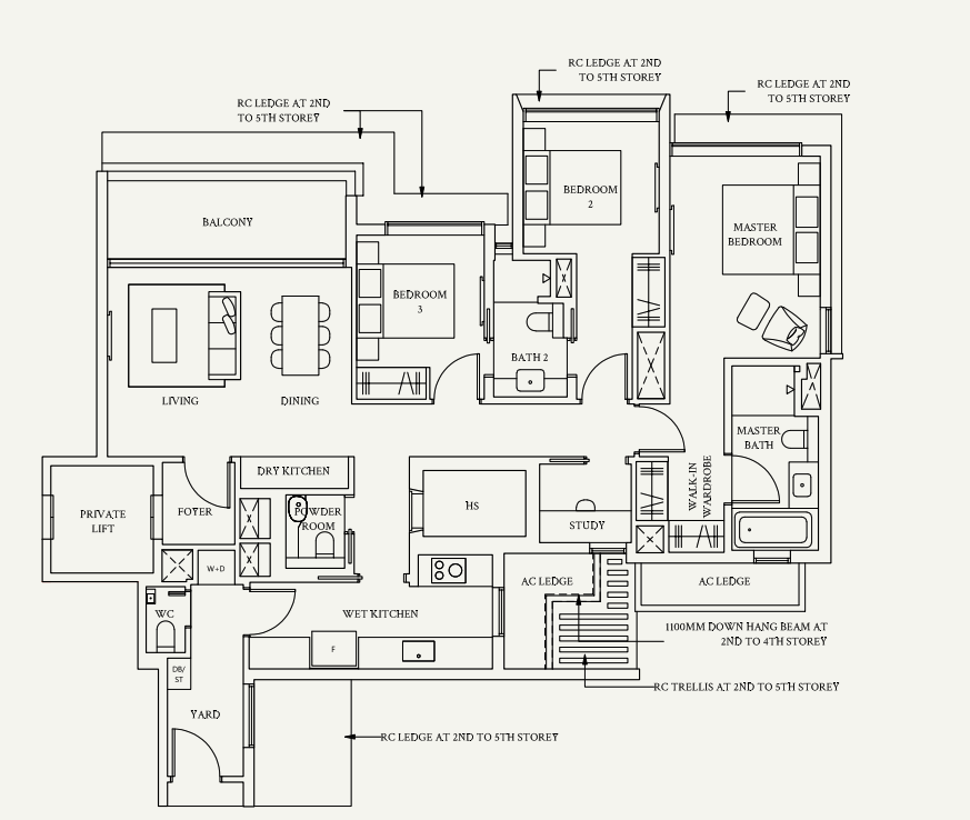 watten house 3 bedroom floor plan