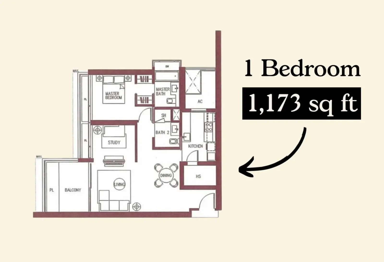 10 Biggest One-Bedroom Condos With Maximum Interior Space (From 1,000 Sqft)