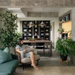 Inside A Beautiful Garden Home With A Unique Rotatable TV Console