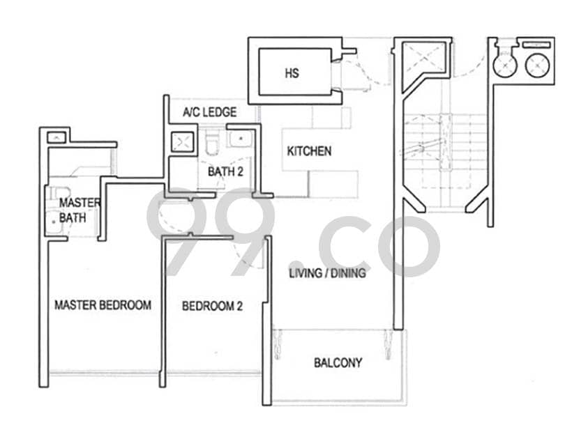 the hillsta 2 bedroom 861 sq ft