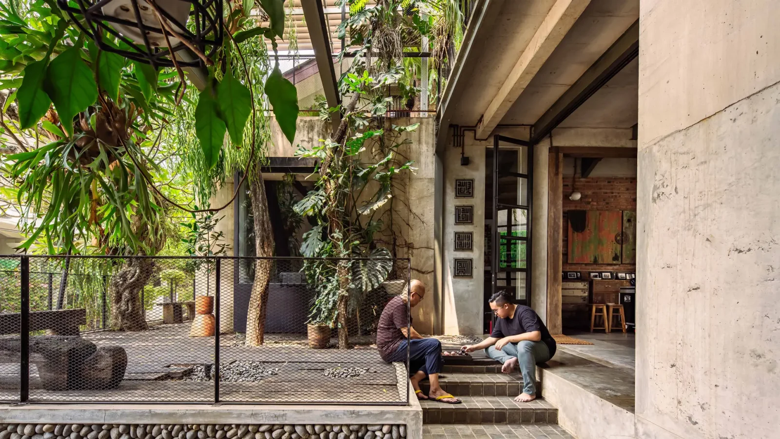 Inside A Hidden Garden Home With A Hanging Container Bedroom Depok Indonesia