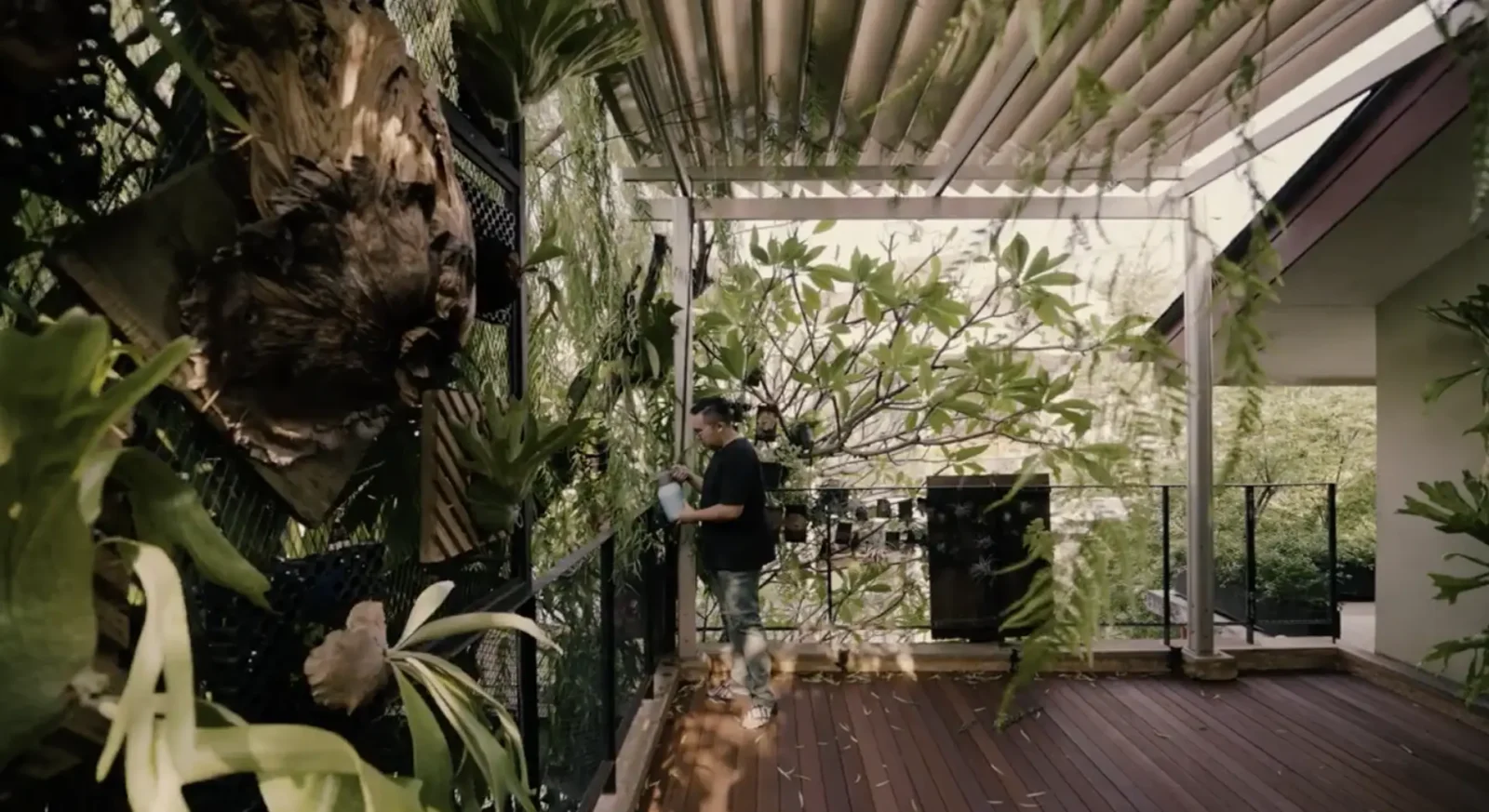 Inside A Hidden Garden Home With A Hanging Container Bedroom Depok Indonesia 8