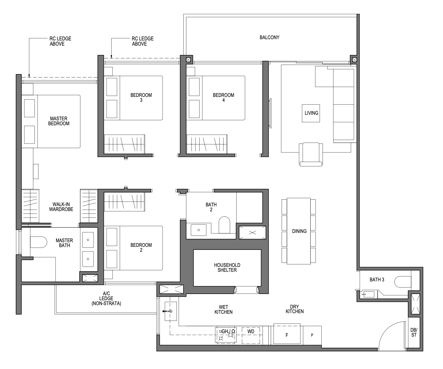 lentor mansion 4 bedroom floorplan