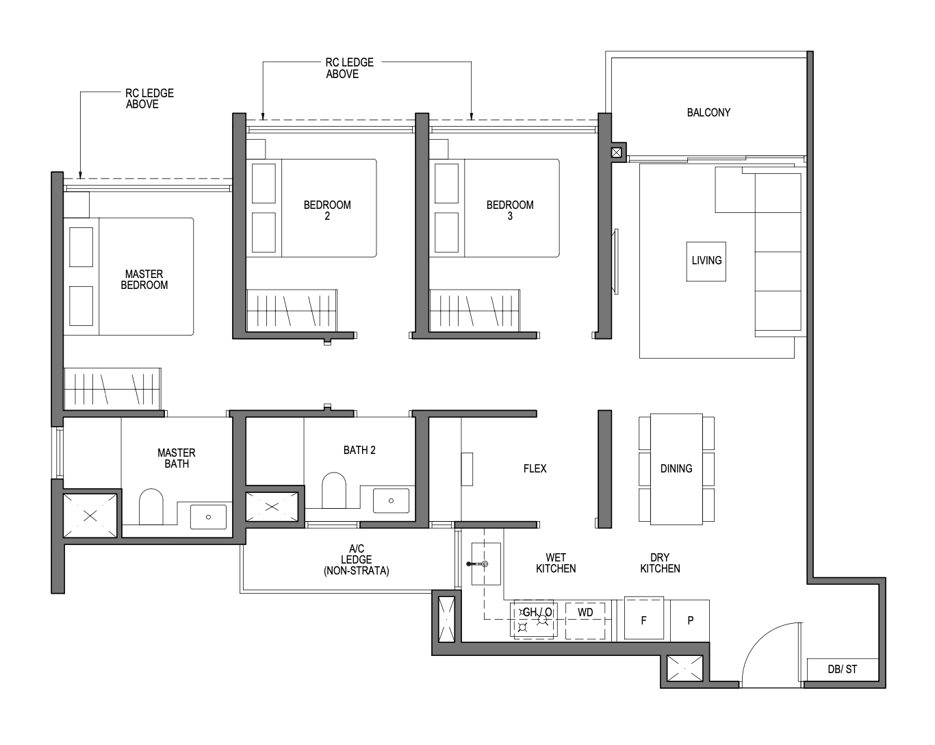 lentor mansion 3 bedroom floorplan
