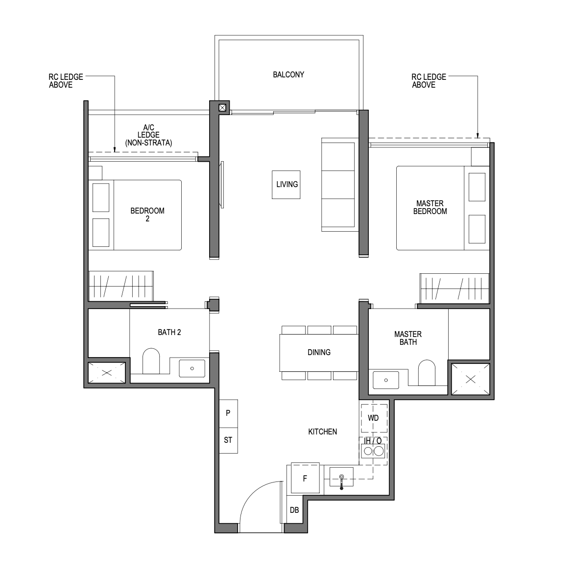 lentor mansions 2 bedroom floorplan