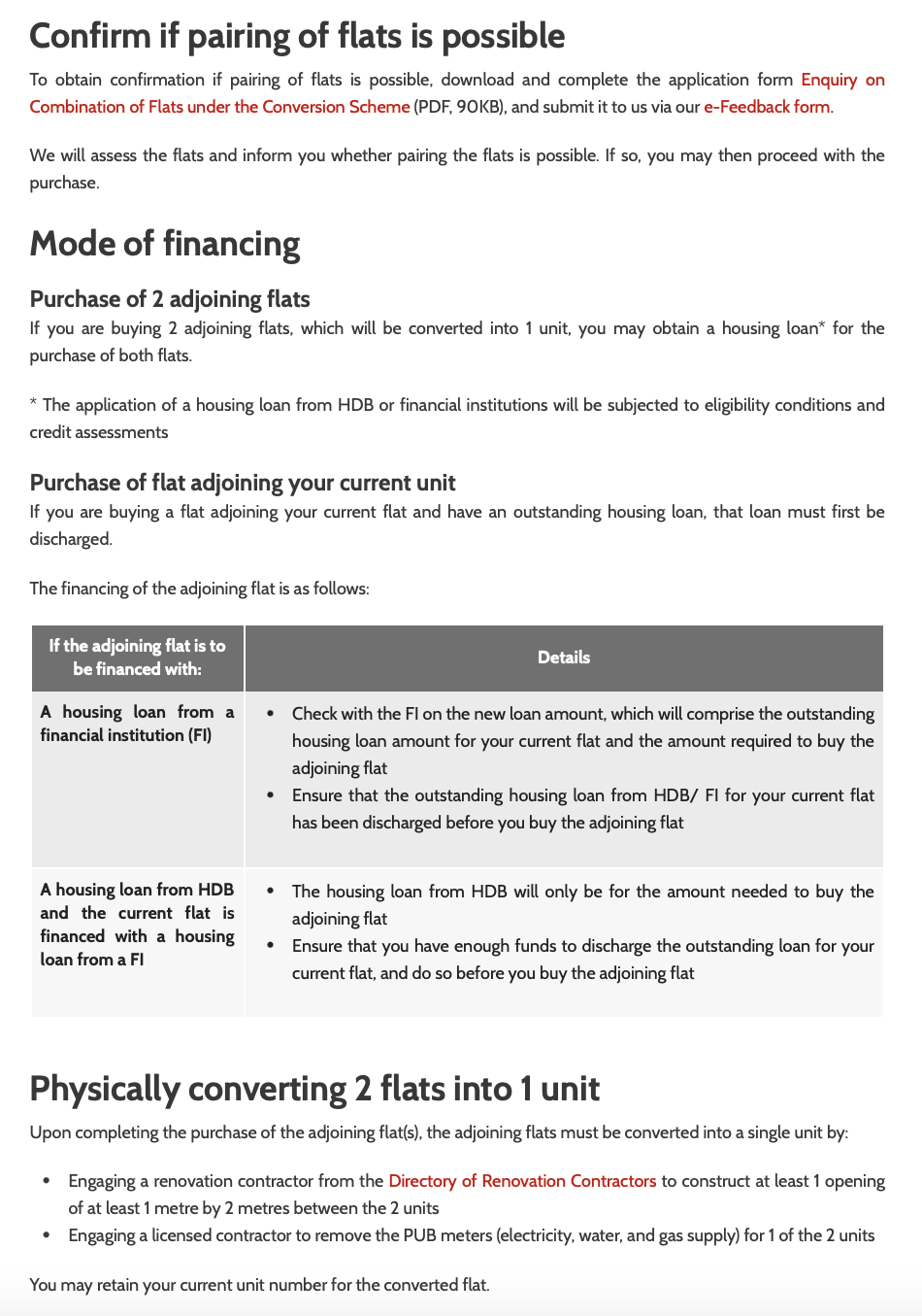 HDB guidance on combining two adjoining flats into one jumbo unit: approval, financing and conversion