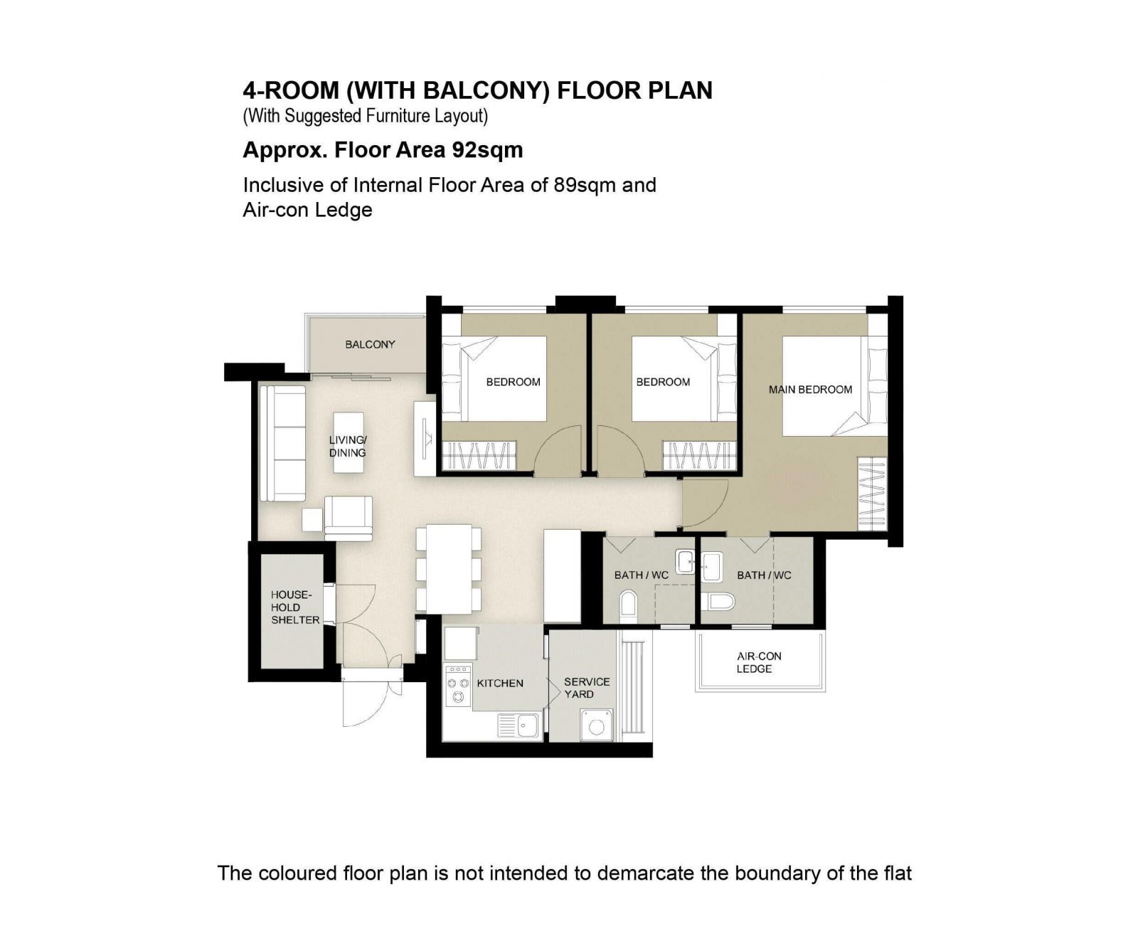 Tanjong Rhu Riverfront I II 4 Room Floor Plan 2