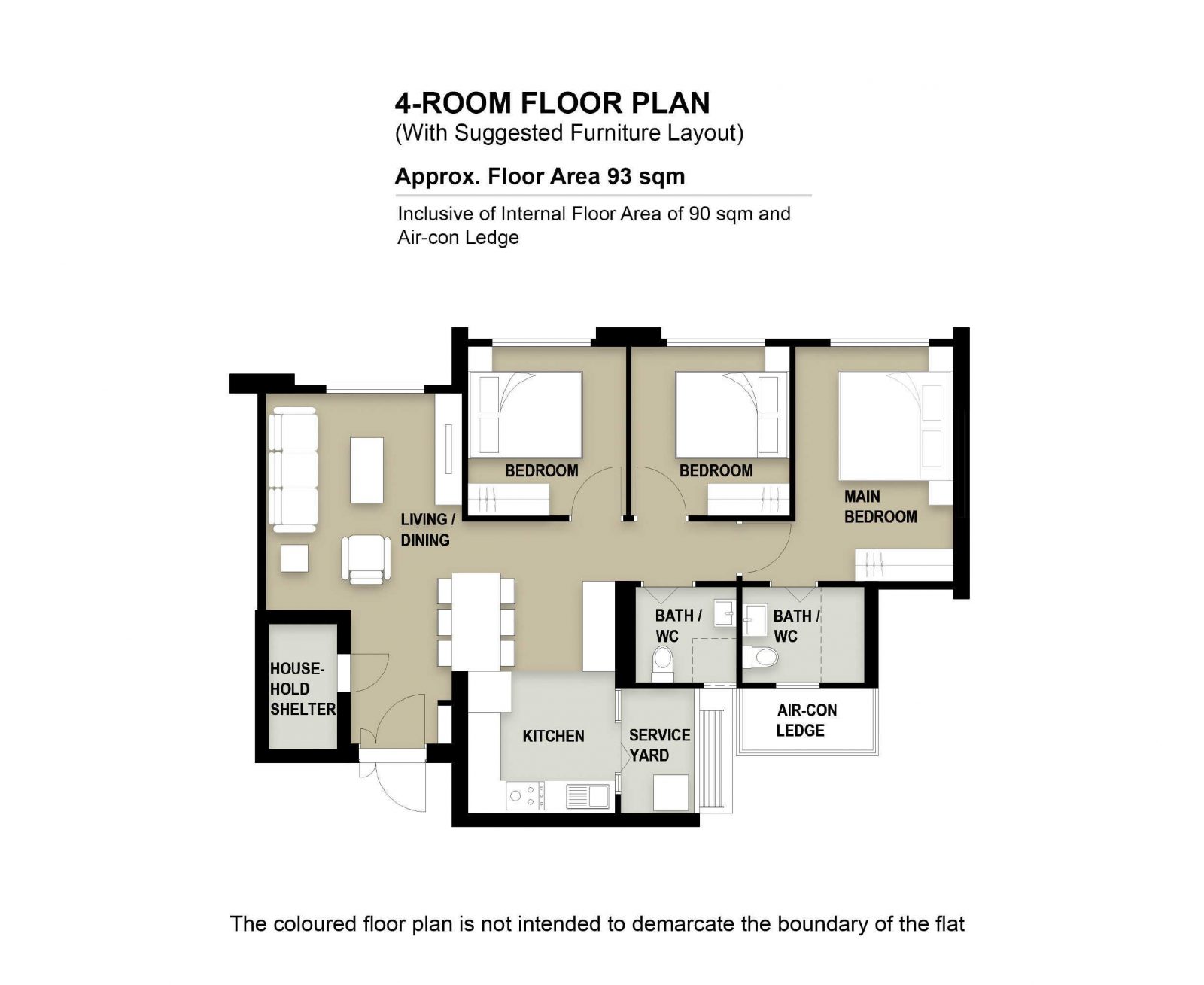 Tampines GreenTopaz 4 Room Flat Floor Plan
