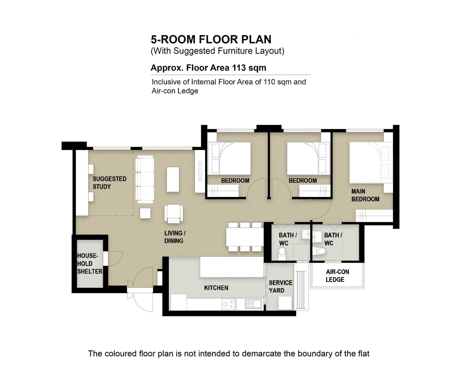 Tampines GreenTopaz 5 Room Flat Floor Plan