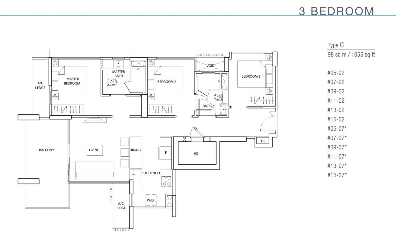 the line tanjong rhu 3 bedroom floorplan