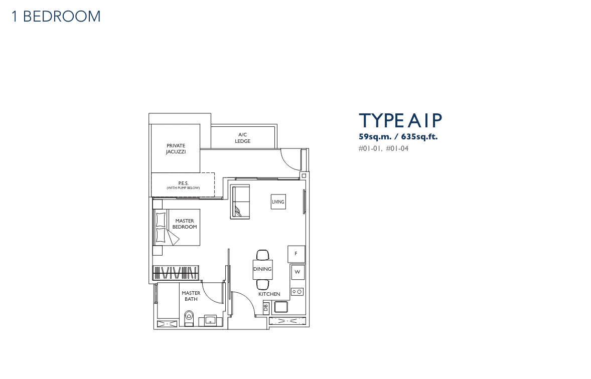 the luxurie one bedroom floorplan