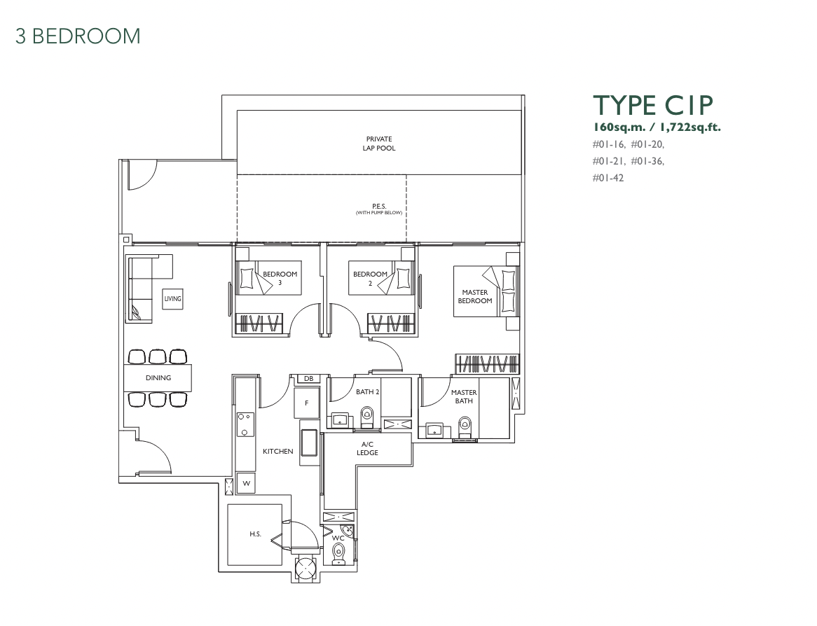 the luxurie three bedroom floorplan