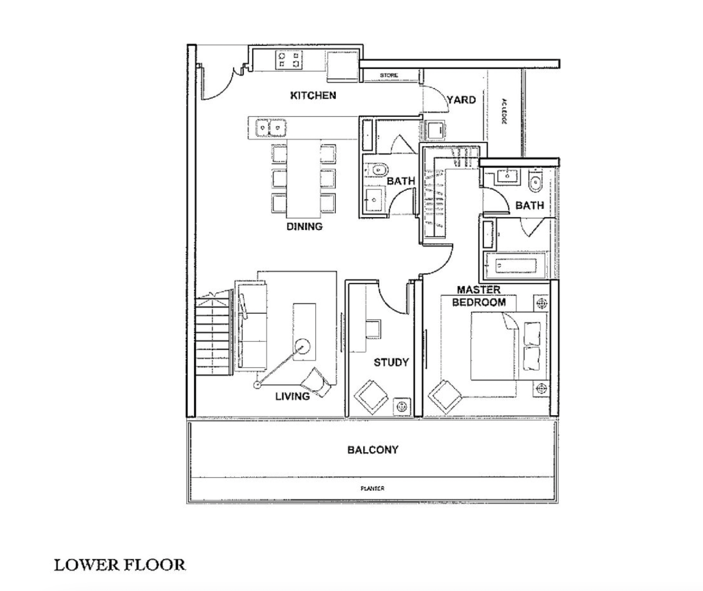 rochester residences one bedroom floorplan 1