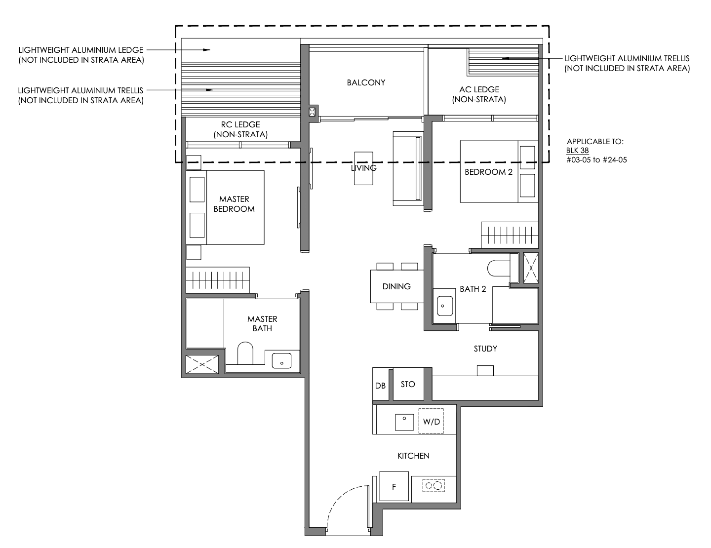 nava grove 2 bedroom study floorplan