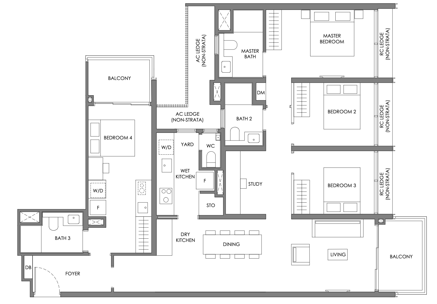 nava grove 4 bedroom dualkey floorplan