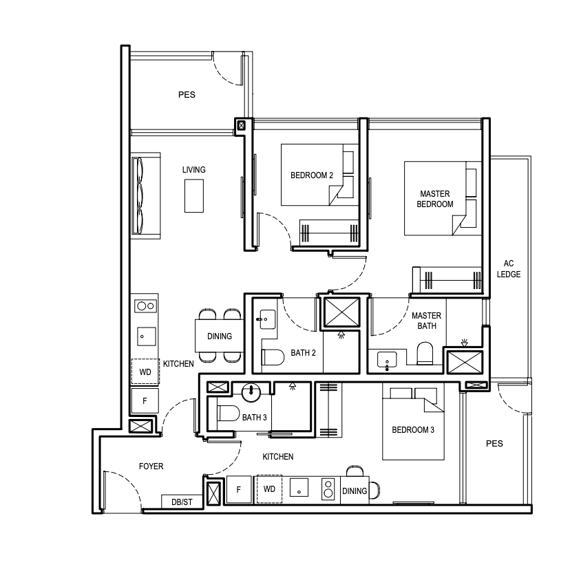 grand dunman dualkey 3 bedroom