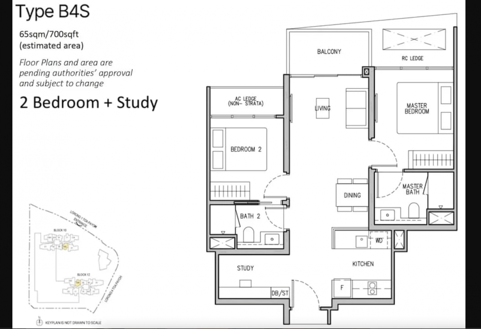 1. 2BR + Study Layout