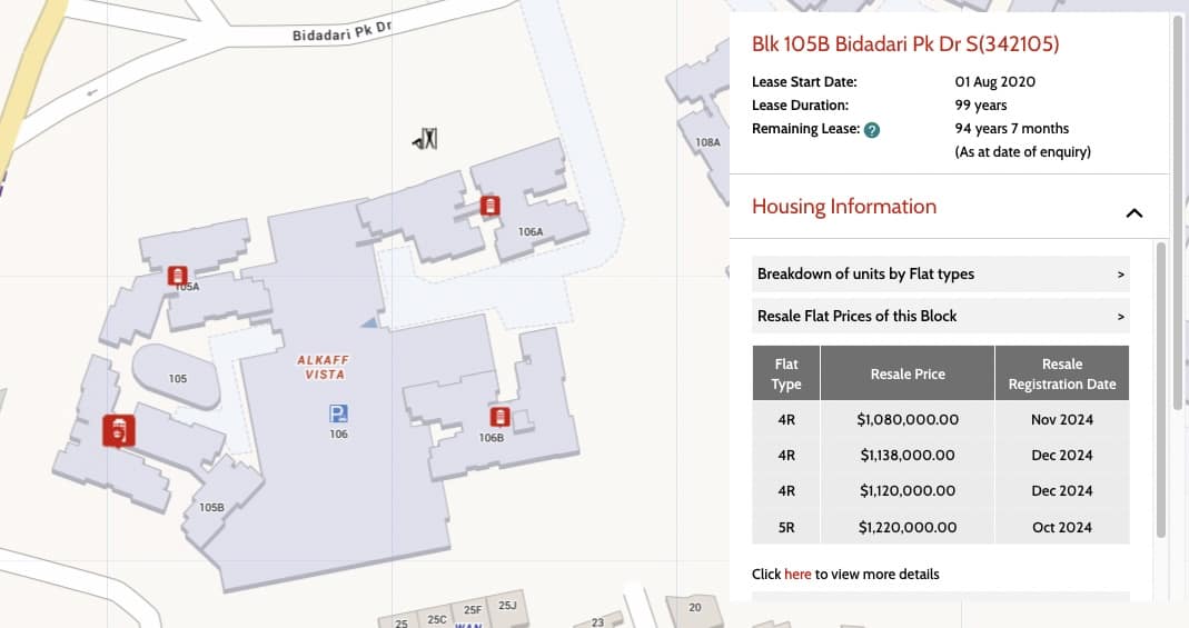 alkaff vista 4 room price