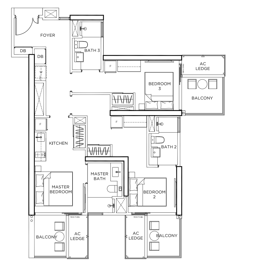 gem residences triple key floorplan