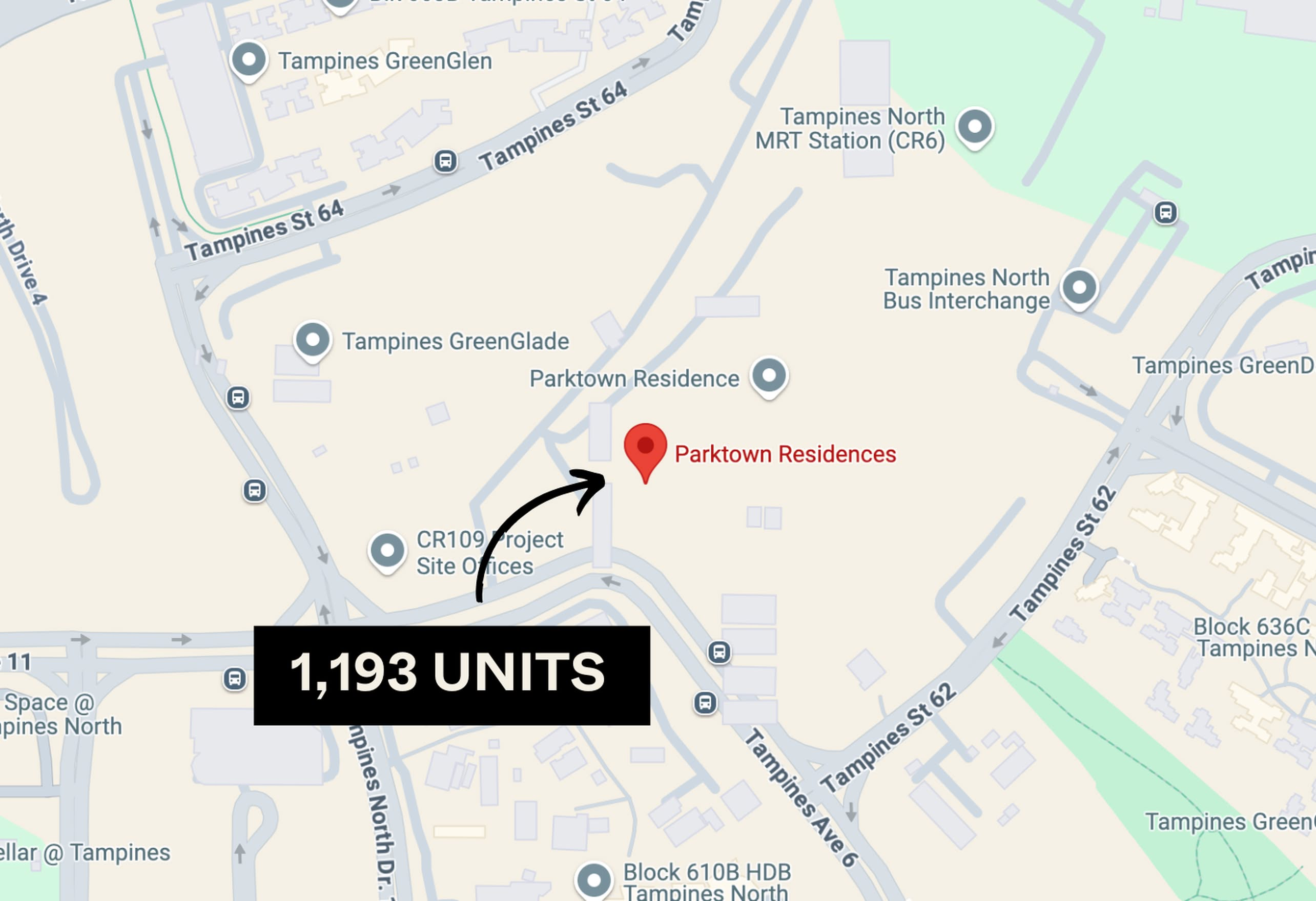 Parktown Residence 1193 Units Location