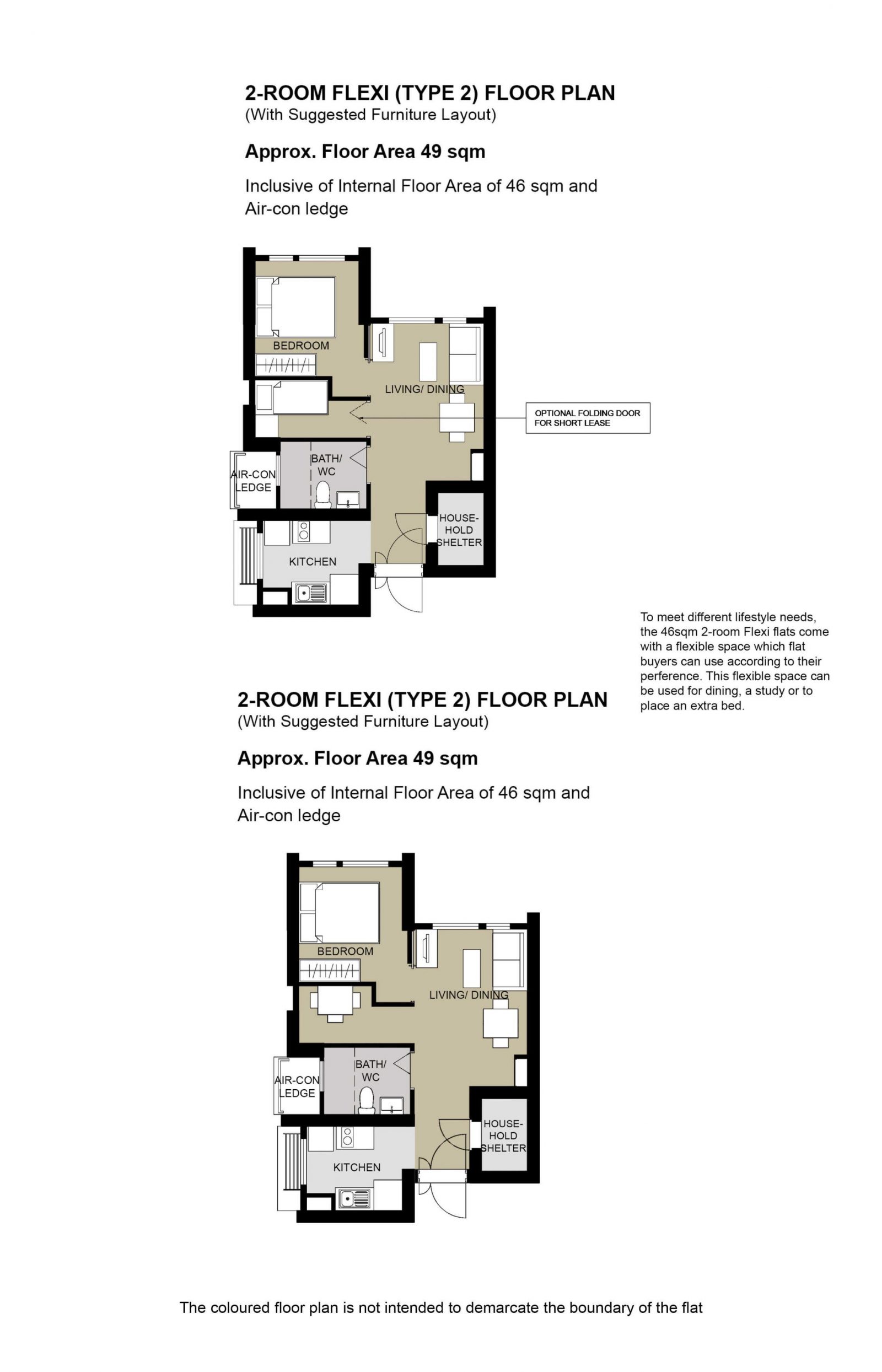 Tanjong Rhu Parc Front 2 room flexi type 2