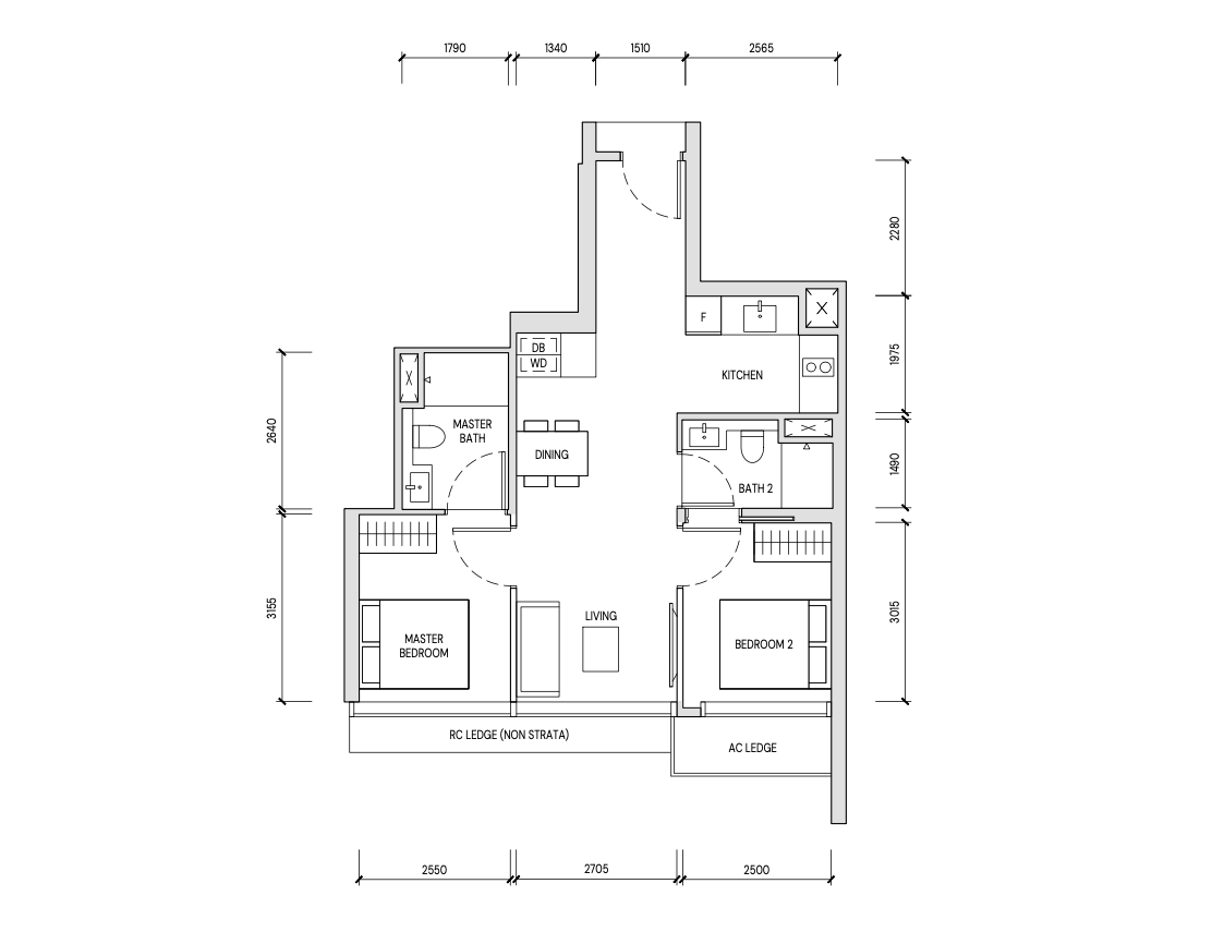 Aurea 2BR Layout