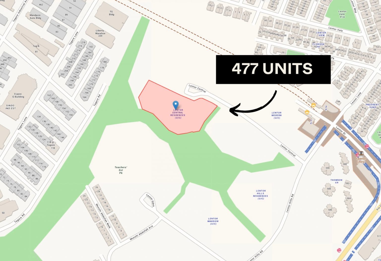 Lentor Central Residences location