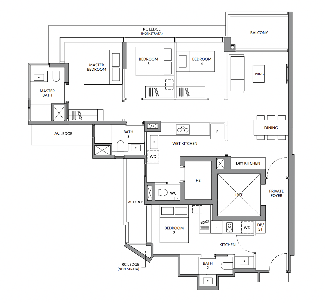 lakegarden residences 3 bedroom dualkey