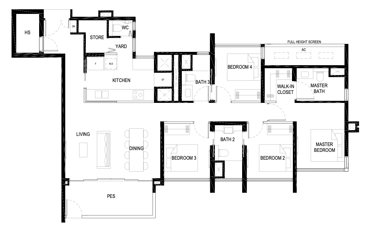 lentor central residences 4 bedroom floorplan